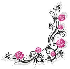 Obraz na płótnie Canvas Róż, winorośli, flory, kwiat, kwiaty, czarny, różowy