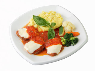 Veal with tomato and cheese