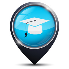 Symbole glossy vectoriel universit&eacute; / dipl&ocirc;m&eacute;