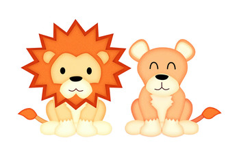 Applique  work in the form of lion from a fabric