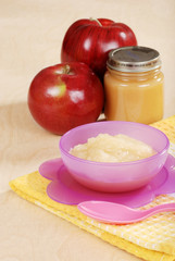 Fresh bowl baby apple sauce