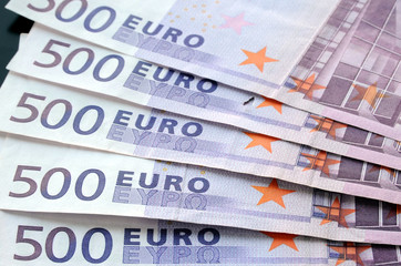 500 Euro Banknoten, Noten, Geld, Geldscheine, Kapital, Vermögen