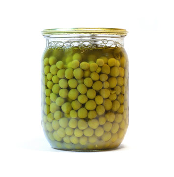 green peas in a glass