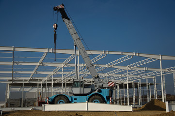Naklejka premium Construction site of modern warehouse