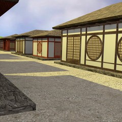 3d render of japanese village