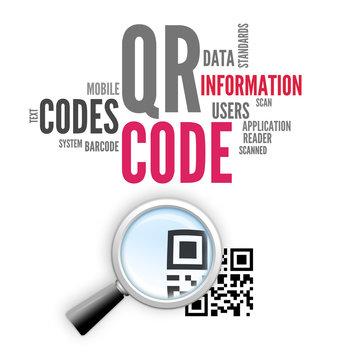 Word Cloud & Magnifying Glass "QR Code"