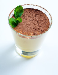 vanilla dessert with cocoa