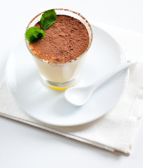 vanilla dessert with cocoa