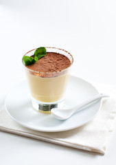 vanilla dessert with cocoa