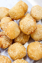 yellow fried sweet ball made from flour.