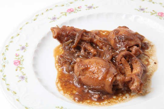 pulpitos con cebolla