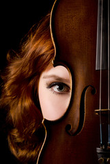 The beautiful girl with a violin