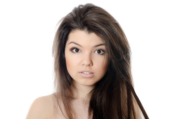 Fototapeta premium Emotions at the young beautiful girl