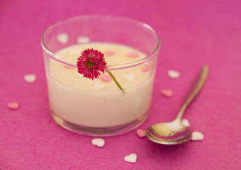 panna cotta vanille et coeurs