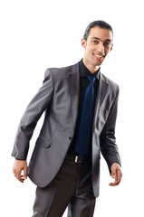 Young bisinessman isolated on white