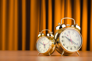 Alarm clocks in time concept