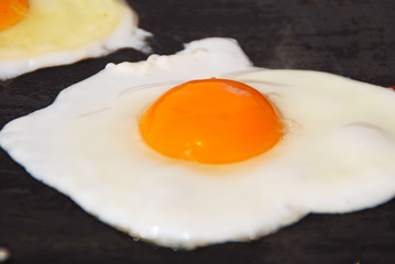 HUEVO A LA PLANCHA, DETALLE, FOTOGRAFÍA DE CERCA