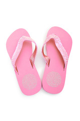 Summer colourful shoes on white