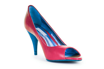 Red female shoes in fashion concept
