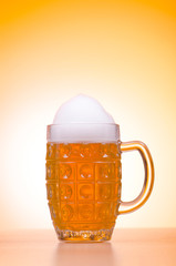 Beer glass on the table