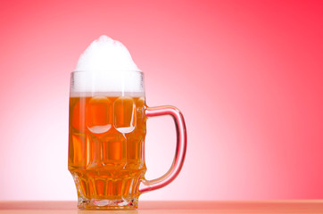 Beer glass on the table