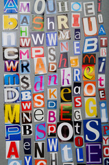 Fototapeta premium Cut letters from newspapers and magazines