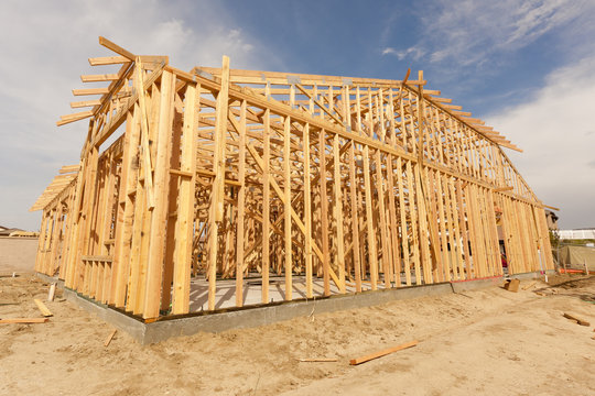 New Construction Home Framing Abstract