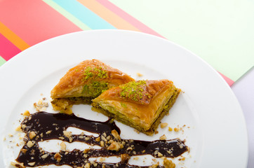 Sweet dessert in the plate