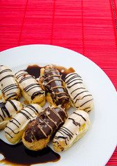 Desserts served in the plate