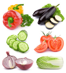 vegetables collection isolated on white background..