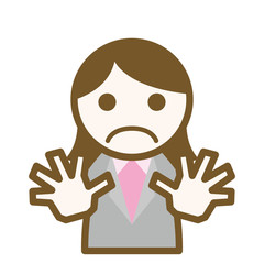 アイコン ビジネスウーマン A111 驚く