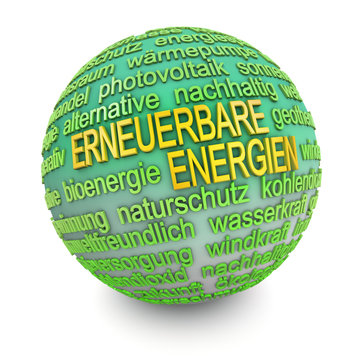 Erneuerbare Energien - Kugel gr&uuml;n