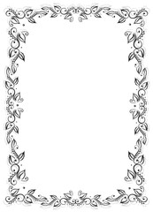 Rahmen, Ranke, flora, Blätter, Laub, schwarz