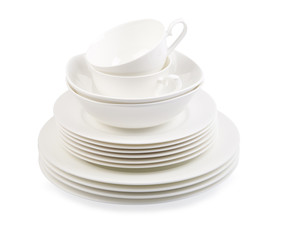 porcelain plate isolated on white
