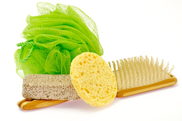 Shower Puff, pumice and massage brush