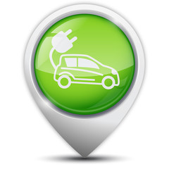 Symbole glossy vectoriel borne recharge v&eacute;hicule &eacute;lectrique