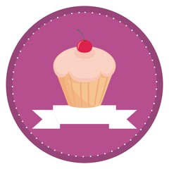 Sweet vector retro cupcake with white place for your text