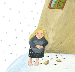 The little match girl on the street