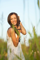 woman in countryside