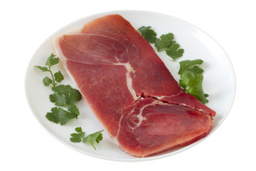 prosciutto on the plate