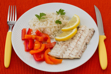 fish with boiled rice