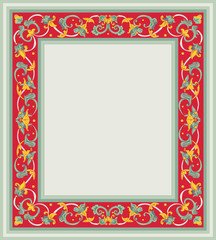 red floral frame