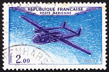 Postage stamp France 1960 Plane Noratlas