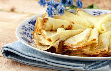 traditional Russian pancakes on a plate