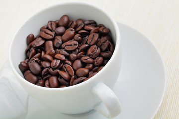 coffee beans in cup