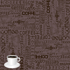 Background with coffee typography