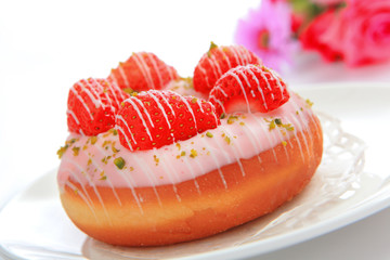 delicious strawberry donut