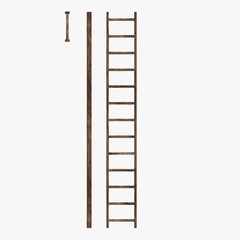 3d render of wooden ladder