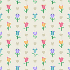 Spring flowers pattern