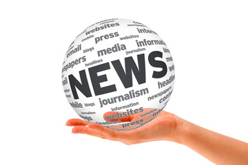 Hand holding a News 3D Sphere